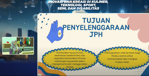 Dosen FEB UNESA, Sri Abidah Suryaningsih menyampaikan materi tentang pentingnya sertifikat halal bagi mahasiswa ‘Bonek’ UNESA.