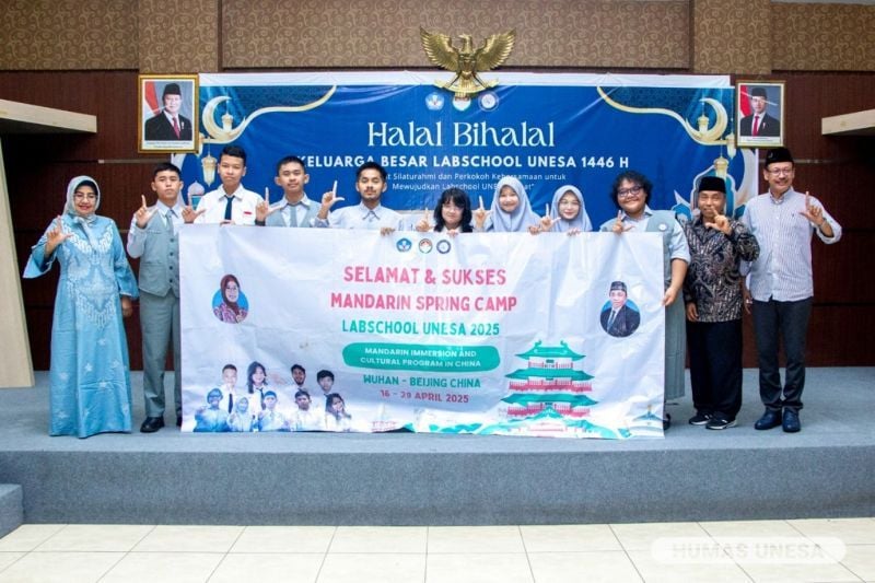 Pimpinan Yayasan Dharma Wanita Persatuan (DWP) dan Lembaga Labschool Unesa memberangkatkan peserta didiknya yang tergabung dalam program Mandarin Spring Camp 2025 di Wuhan-Beijing, Tiongkok. Ini merupakan bagian dari program penguatan internasionalisasi sekolah.