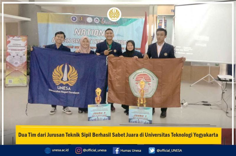 Dua Tim dari Jurusan Teknik Sipil Berhasil Sabet Juara di Universitas Teknologi Yogyakarta