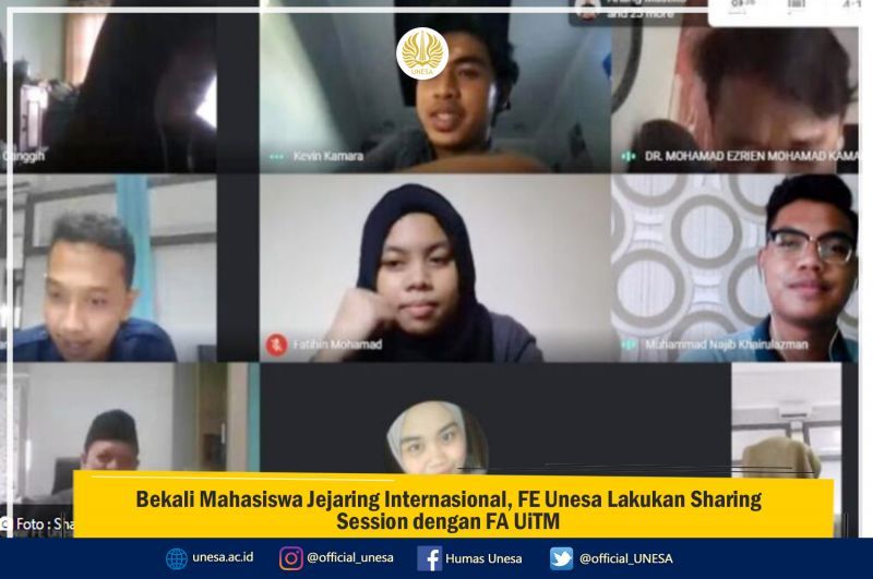Bekali Mahasiswa Jejaring Internasional, FE Unesa Lakukan Sharing Session dengan FA UiTM