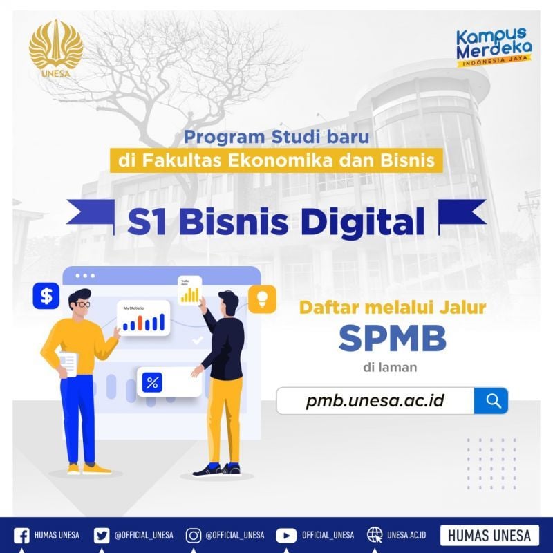 Prodi Baru UNESA: Prodi Bisnis Digital Siap Menerima Mahasiswa Baru